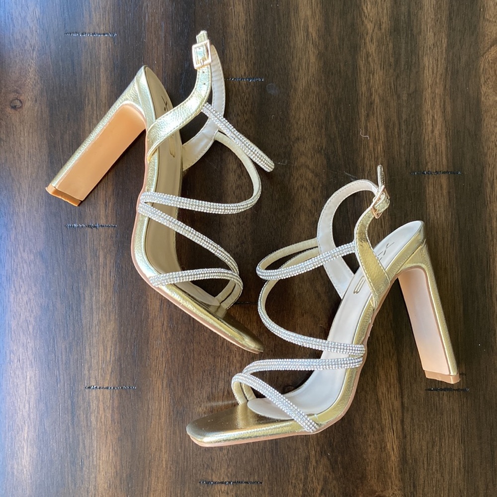 Glam Gold Rhinestone Heels